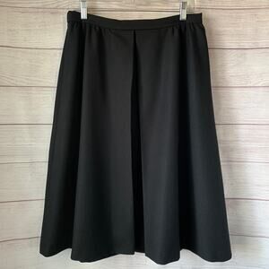 Vintage Rhodes California Black Skirt A-Line Front Pleat